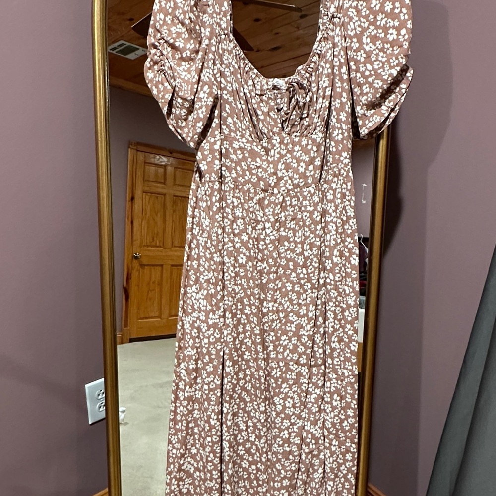 Versona Brown Floral Maxi Dress
